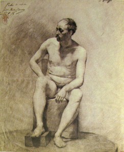 PicassoColorStudyCharcoalCrayon1896
